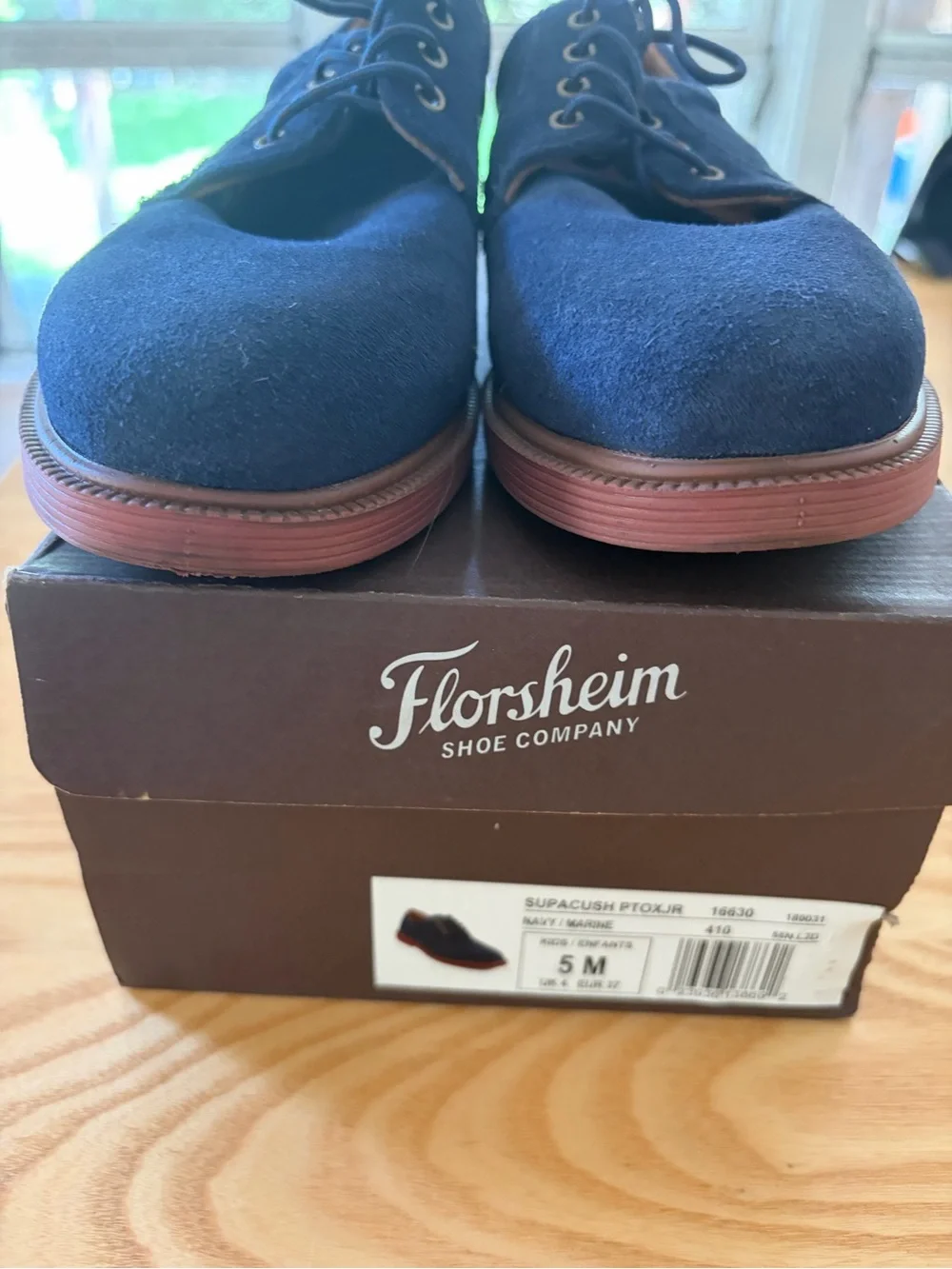 Florsheim Boys Blue Suede Lace-Up Shoes 5 M